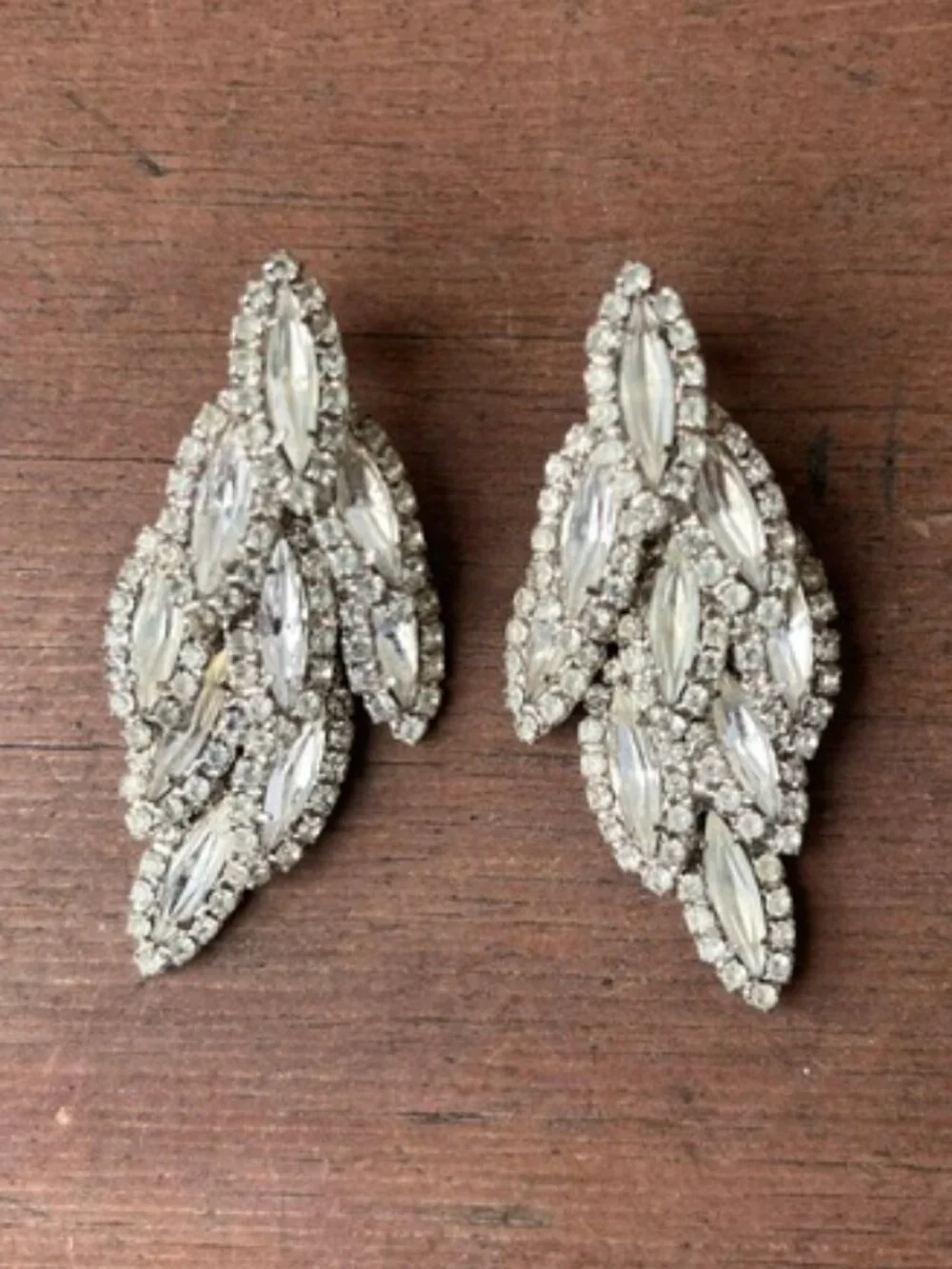 Cascading Marquise Crystal Earrings - Picture 3 of 5